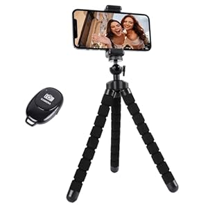 Phone Tripod, Flexible Cell Phone Mini Travel Tripod Stand with Wireless Remote, Compatible with iPhone 15 14 13 12 Pro Max 11 Samsung Android Phones