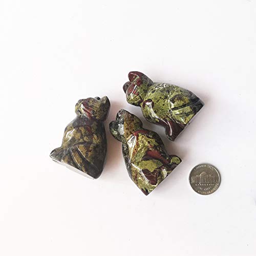 Manekieko Natural Dragon Blood Jasper Crystals and Healing Stones, Pocket Carved Lucky Cat Figurines Collectibles 2 Inches Room Décor - Image 3