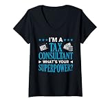 Damen Ich bin ein Steuerberater Was ist Ihre Superpower CPA Tax Season T-Shirt mit V-Ausschnitt