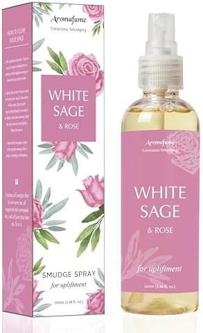 White Sage and Rose Smudge Spray for Spiritual Cleansing, Aromafume
