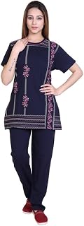 RG Summer Daily Night Wear Cotton Round Neck Printed Half Sleeve Top& Bottom For Women's (NS-01) Price In India