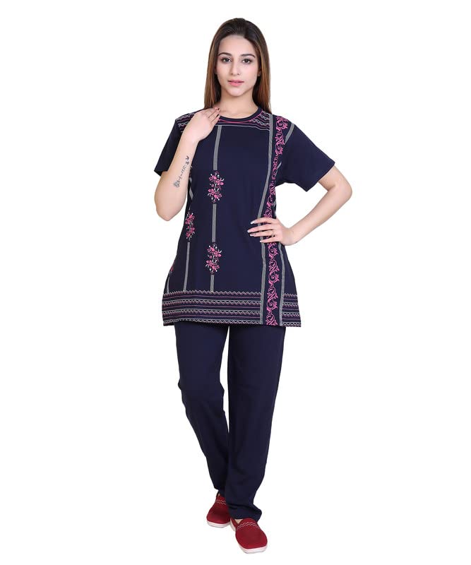 rg by s.s. clothing RG Summer Daily Night Wear Cotton Round Neck Printed Half Sleeve Top& Bottom For Women's (NS-01)-picture-27