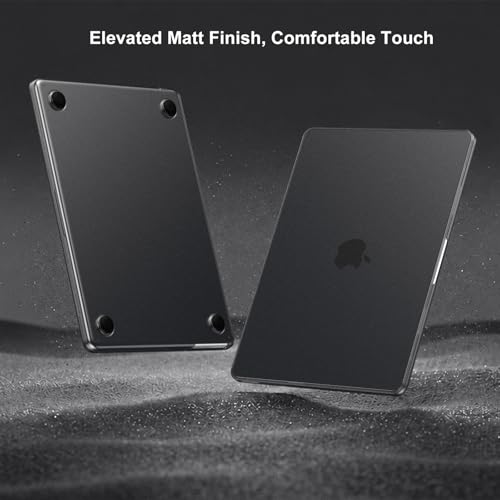 Image of MOSISO Compatible with MacBook Air 13 inch Case M5 2026 M4 M3 M2 2025-2022 A3449 A3240 A3113 A2681, 4 in 1 Kit Matte Hard Shell for MacBook Air 13.6 Case, Anti-Fingerprints&Ultra-Thin, Black Clear