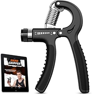 Grip Strengthener  5-60 kg Adjustable Hand Exerciser Forearm Strengthener with E-Book for Improved Strength & Grip Rehabilitation Exerciser for Strong Hand Wrist Arm