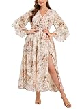 EYWOL Plus Size Wedding Guest Dresses for Women: Plus Size Cocktail Dress with Sleeves - Maternity Dress for Photoshoot - Spring Dresses for Women 2026 Brown