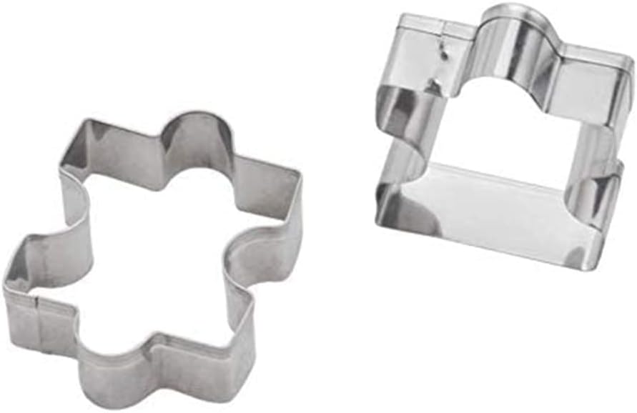 EPRHAY 2 Sets Puzzle Pieces Stainless Steel Cookie Cutter,Biscuit Molds Fondant Metal Jigsaw Cutter Baking Tools Cake Art Birthday Party Decoration Mold Party Supplies Favors - Image 5