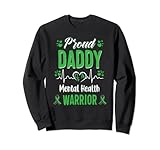 Photo Gallery orgoglioso papà mental health warrior awareness ribbon green felpa Photo Gallery orgoglioso papà mental health warrior awareness ribbon green felpa