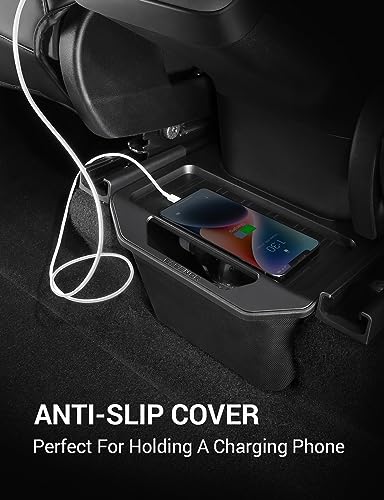 Basenor Tesla Model Y Rear Center Console Organizer Tpe Backseat Storage Box Rear Middle Bin 2Nd Row Seat Organizer For Model Y Accessories Gen 2 #TOP4