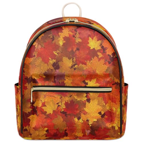 Sac à dos en cuir feuilles d'érable TropicalLife 9L pour l'école et sorties