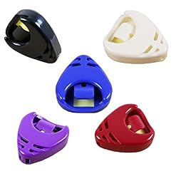 Rayzm Lot de 5 supports en plastique pour médiators de guitare, rouge, blanc, bleu, noir et violet - Les Beatles, Paul McCartney, John Lennon, RIngo Starr, George Harrison
