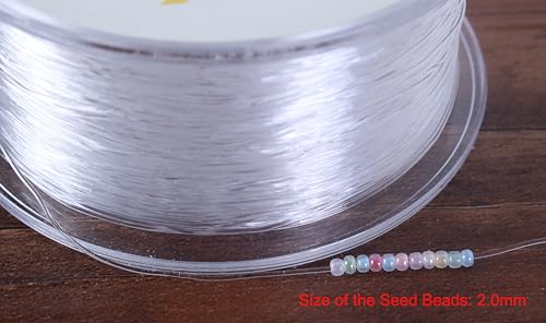 image for KONMAY 1 Rolls 0.5mm Round Stretchy Bracelet Strings with Organizing C