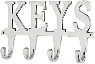 Large KEY Holder Rack 4 Hooks" KEYS" Metal Hook Hanger Chrome colour Upper Case Letters