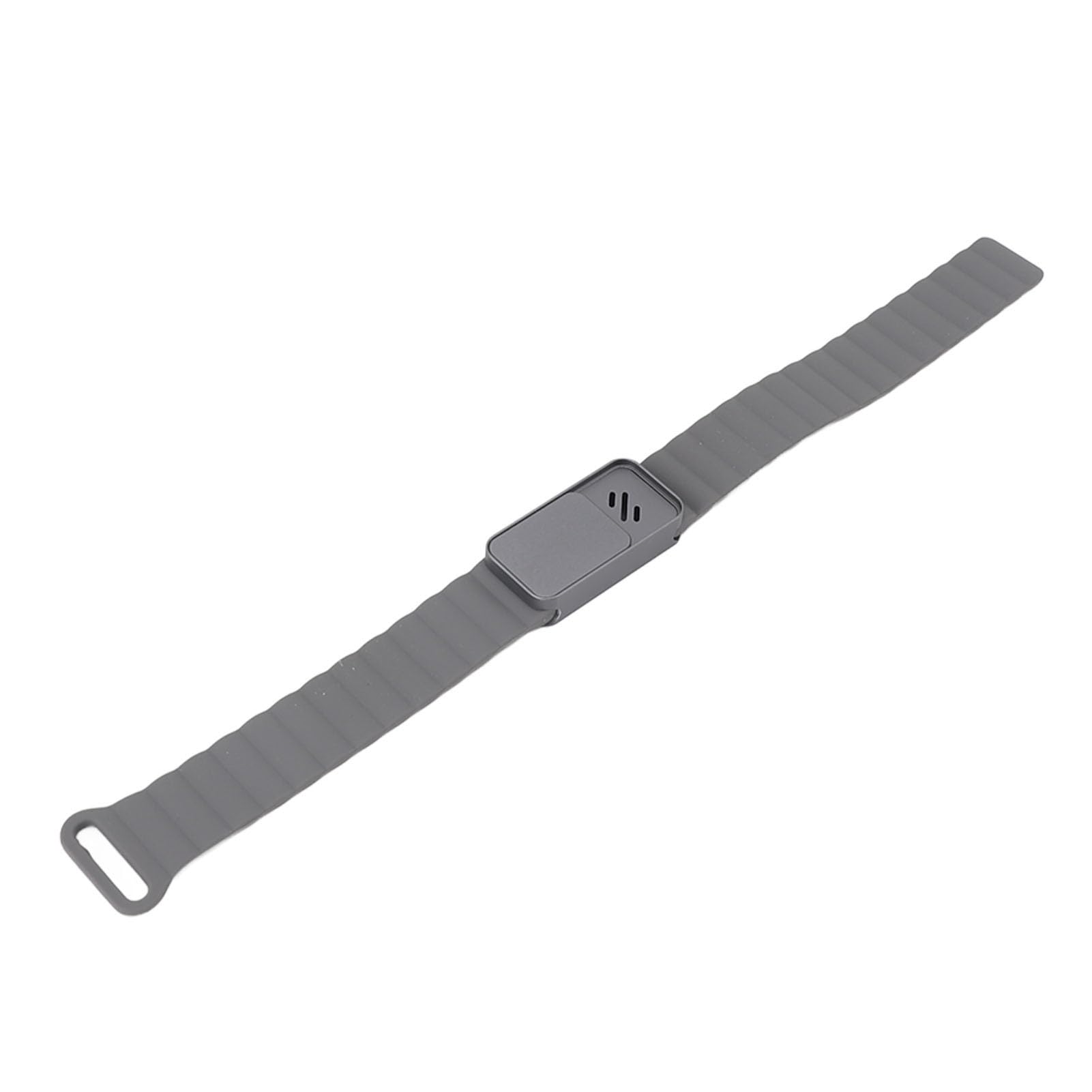 Pulsera difusora de aceites Esenciales, Pulsera de aromaterapia de Silicona de aleación de Aluminio, 3 Hojas de Fragancia, Plata Oscura para Hombres y Mujeres (Menta)