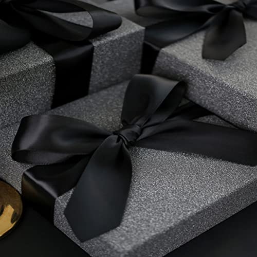 Image of LIUYAXI Black Double Faced Satin Ribbon, 2 inch X 50 Yards, Craft Fabric Ribbon for Gift Wrapping Floral Bouquets Wedding Party Decoration