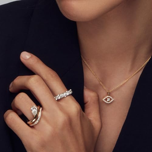 2CT Pear Shaped Engagement Rings for Women AAAAA Cubic Zirconia CZ Wedding Promise Bands Wavy Simulated Diamond Ring Silver/Gold Size 5-103