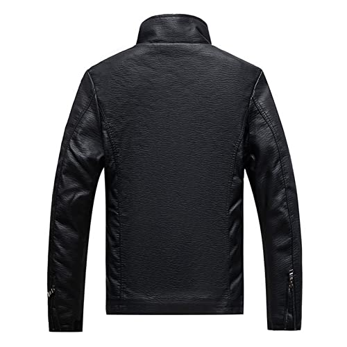Chaqueta de cuero sintético gruesa para hombre miniatura 2