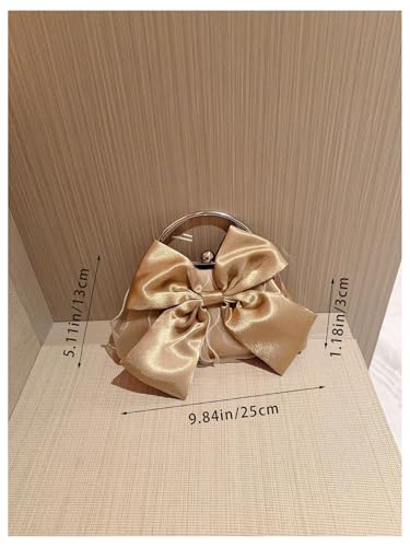 Image of Verdusa Women's Bowknot Evening Bag Ruched Clutch Purse Party Handbag with Chain Strap