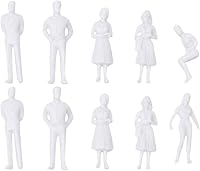 Vista 1 de NUOBESTY 10 piezas de trenes arquitectónicos a escala 1: 75 figuras sin pintar sentadas y de pie modelos para bricolaje paisaje paisaje miniatura