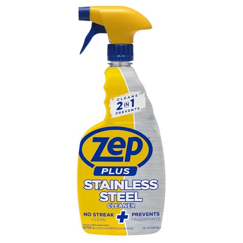 Comparison: Best Product For Cleaning Stainless Steel 10 Zep Plus Stainless Steel Cleaner - 32 Fl OZ - R53512-2-in-1 benefits clean while preventing future fingerprints and smudges.