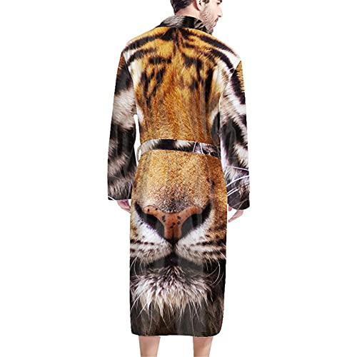 Showudesigns Bademantel Herren Morgenmantel Erwachsene Sport Bademantel Nachthemd, tiger, L