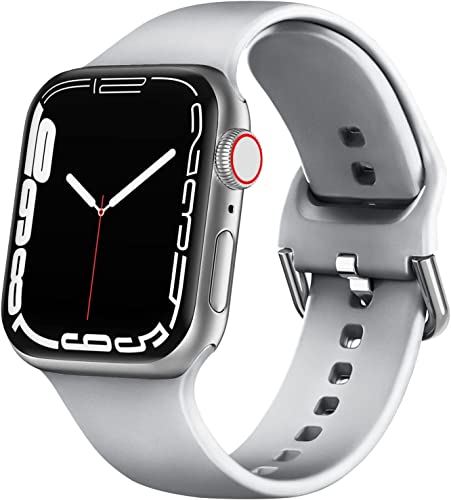 Correa Deportiva para Apple Watch - Banda de Correa de Silicona Deportiva Suave para Apple Watch Series 7 6 5 4 3 2 1 SE, para Apple Watch 38mm 40mm 41mm (Gris) Cover