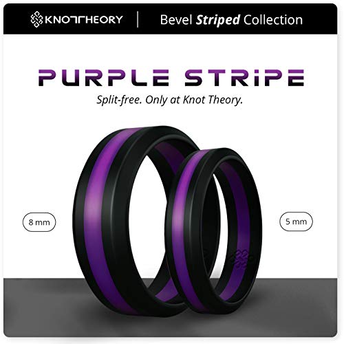 Knot Theory Striped Silicone Ring for Men and Women – Black, Grey, Red, Blue, Orange, Yellow, Purple2