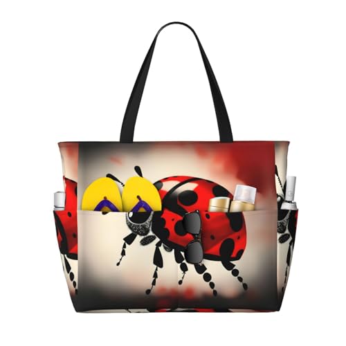 Sac de gym grand sac fourre-tout de voyage imperméable imprimé coccinelle