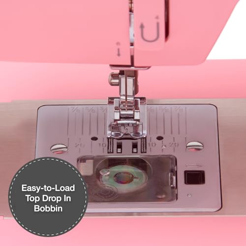 Image of SINGER 4411 (Pink) High Speed Heavy Duty Sewing Machine with Accessories | 11 stitches deliver 69 applications, 50% more power for denim and canvas, metal frame, 4-step buttonhole, 1100 stitches /min