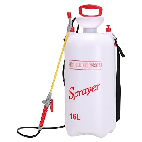 FUKEA Garden Sprayer 5L 8L 11L 16L Pump Action Pressure Sprayer With Pressure Release Valve, Weed Killer Sprayer Pump, Weed Sprayer Ideal with Pesticides, Herbicides, Insecticides, Fungicides (16L) Cover