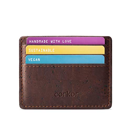 Cork Card Sleeve– Cork Wallet - Vegan Leather – Cruelty Free - Eco Friendly - Brown