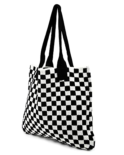 Image of Crochet Tote Bag for Women Large Capacity Shoulder Bag Handbags Knitting Hobo Bag Aesthetic Handmade Weaving