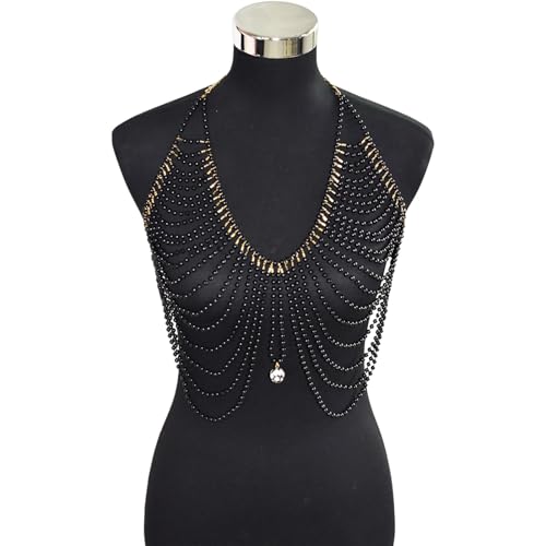 Chaleco de cadena corporal de perlas para transformar vestidos básicos