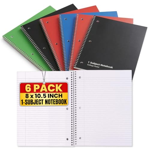 Cahier à spirales 1 sujet avec réglure lignée et couverture noire