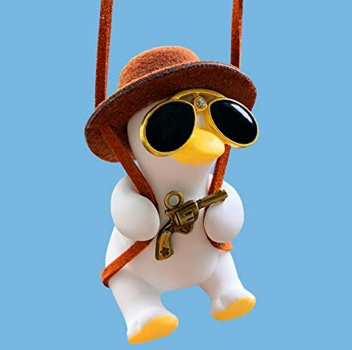 Cute Car Accessories, Swinging Duck Car Hanging Ornament, Rear View Mirror Accessories, Automotive Interior Decorations, Ideal Small Gifts for Women /Men /Kids