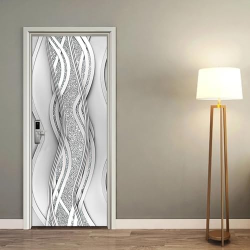 Amazon.com: 3D Wall Sticker, Modern Art Vintage Wooden Door Wallpaper ...