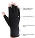 2 Pairs Arthritis Compression Gloves for Arthritis, Rheumatoid, Carpal Tunnel Pain, Driving, Typing Fingerless Gloves For Women Men, Support Hand, Wrist and Joint (Pure Black, Medium)