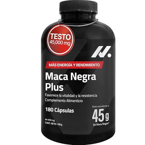 Maca Negra Alta Potencia – 45.000 mg Equivalente – Testosterona Natural Hombre – 180 Cápsulas Veganas – Energía, Vitalidad y Musculación – Fabricado in EU - Nyvos
