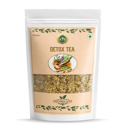 BROOKLANE Detox Tea 100 gm | 100% Organic Coonoor Tea with the Goodness of Turmeric, Ashwagandha and Licorice | Gut Cleanser | Vitalizes from Within | Black Chai