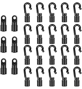 20 Pcs Bungee Shock Cord Hook for 1/4 inch Cord Rope Terminal Ends Tabbed S Open Cord Hooks End w...