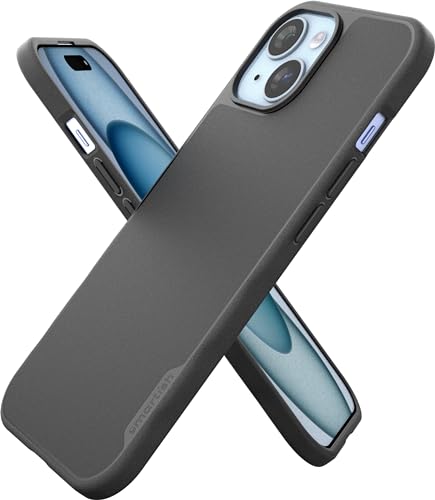 Smartish iPhone 15 Magnetic Case - Gripmunk Compatible with MagSafe [Lightweight + Protective] Slim/Thin Grip Cover with Microfiber Lining for Apple iPhone 15 - Black Tie Affair
