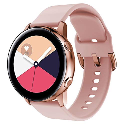 ACTECH Correa para Samsung Galaxy Watch Active/Active 2/Galaxy Watch 42mm/Watch 3 41mm/Huawei Watch 2/GT2 42mm/Forerunner 245/245M/645/Vivoactive 3 Pulsera, 20mm Silicona Pulsera (Rosa) Cover