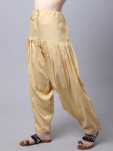Image of Pistaa's Women's Regular Fit High Rise Combo of 3 Solid Pure Cotton Patiala Salwar