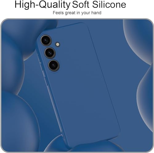 Image of DIZORO Microfiber Candy Case for Samsung A17 5G Smooth Touch Cushion Liquid Soft Silicone Gel Rubber Phone Cases Non-Slip Full Body Protective Shockproof Back Cover -Navy