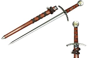 Prince Sword with Sheath, Crusader Knight Templar Short Sword - Historical Reproduction, Cast Metal Handle