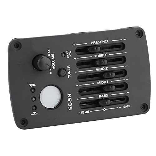 Ecualizador para guitarra, captador magnético para orificio de sonido, ecualizador LCD de 5 bandas, accesorio para instrumentos musicales miniatura 3