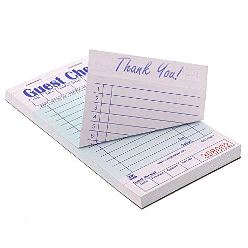 image for Royal AmerCare Green Guest Check Paper Receipt Book, Carbonless Order 