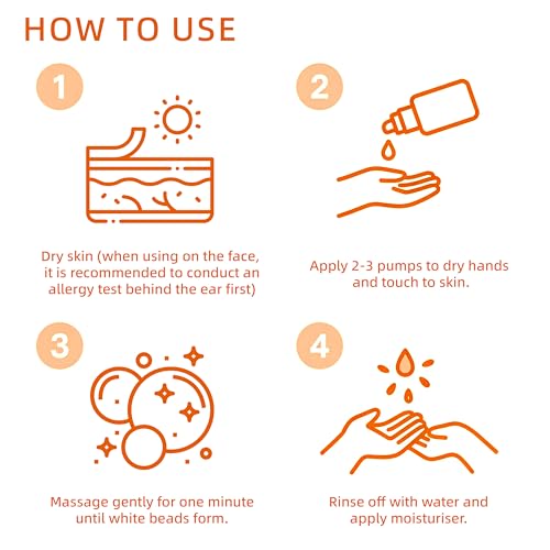 HKY Vitamin C Exfoliating Gel for Face & Body (10.14 fl oz) - Brightening Orange Peeling Gel with Niacinamide, Salicylic Acid & Centella - Gentle Dead Skin Remover Scrub for Smooth, Glowing Skin — view 4