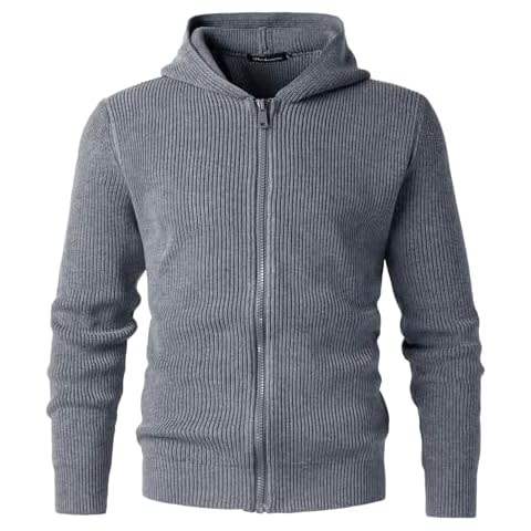 Harbrosrce Men's Knitted Hoodie Cardigan Cover