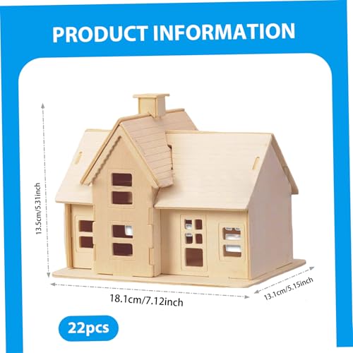 Casas de madera para manualidades hechas de material natural para maquetas 3D 2