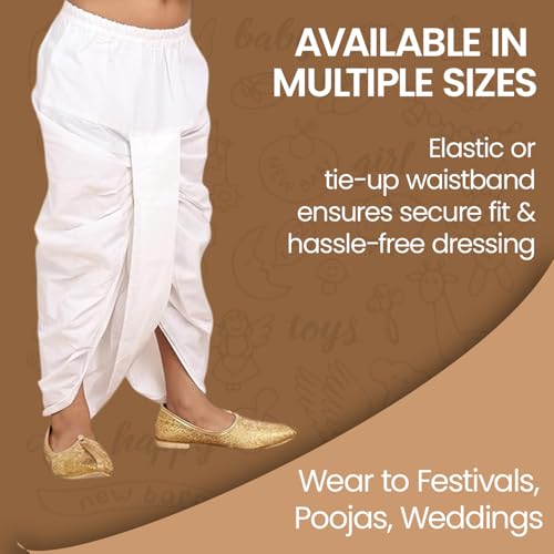Image of BABA AND BABY Boys Cotton Dhoti Pant Ready-to-Wear Traditional Ethnic Wear for Kids